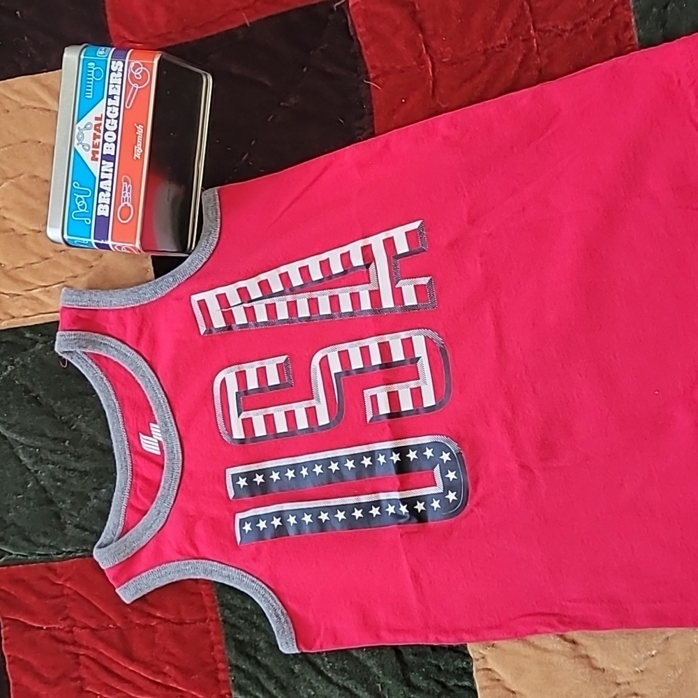 5/6T USA Red Tank Top with Brain Bogglers